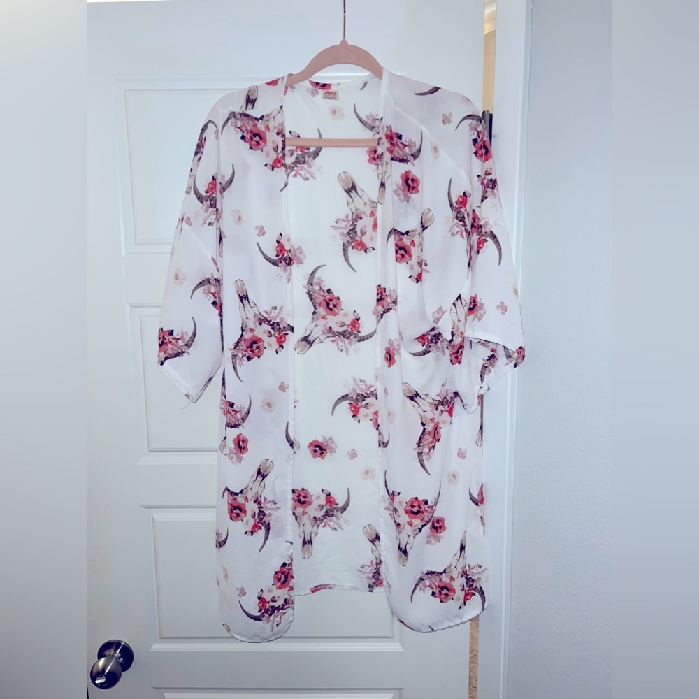 IJoah Floral & Bull Print Kimono/Duster